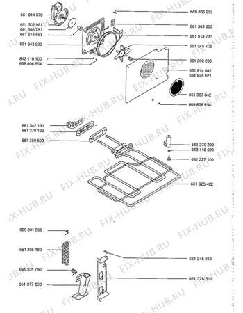 Взрыв-схема плиты (духовки) Aeg 3032B-D - Схема узла Electrical equipment