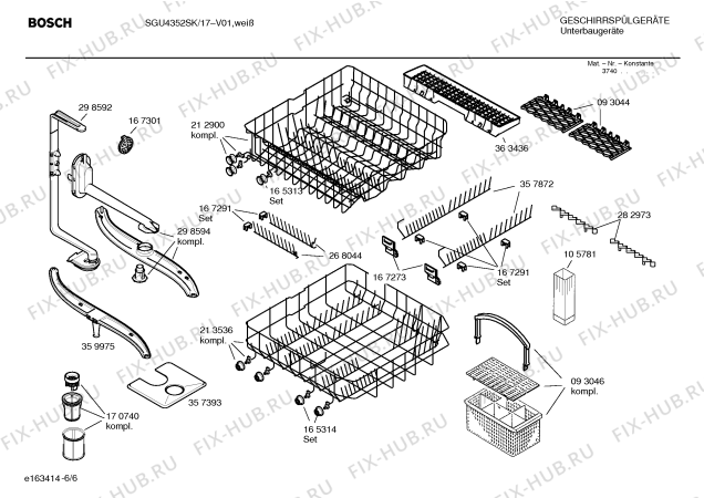 Взрыв-схема посудомоечной машины Bosch SGU4352SK - Схема узла 06