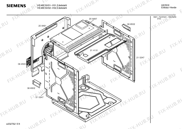 Схема №4 HE48E50 с изображением Панель управления для духового шкафа Siemens 00352260