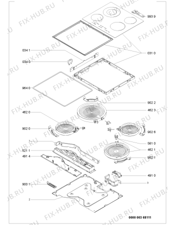 Схема №1 AKT 860/NB с изображением Поверхность для плиты (духовки) Whirlpool 481244039931