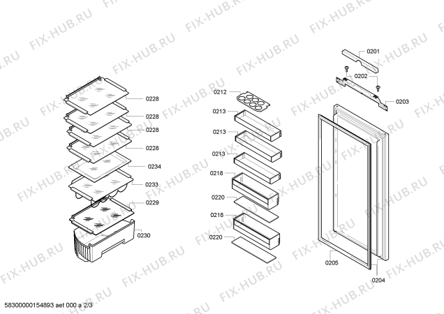 Взрыв-схема холодильника Gaggenau RC220202 - Схема узла 02