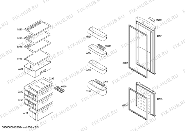 Схема №3 3KEP5600 с изображением Дверь для холодильной камеры Bosch 00246093
