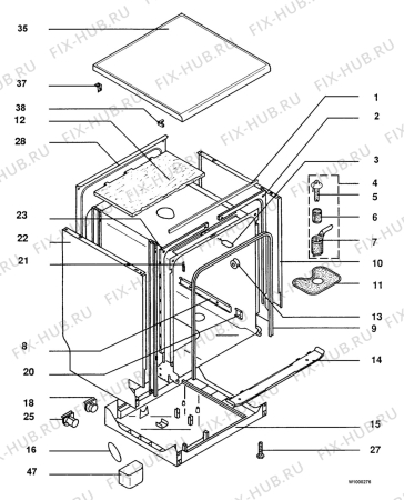 Взрыв-схема посудомоечной машины Electrolux ESF675 - Схема узла Housing 001