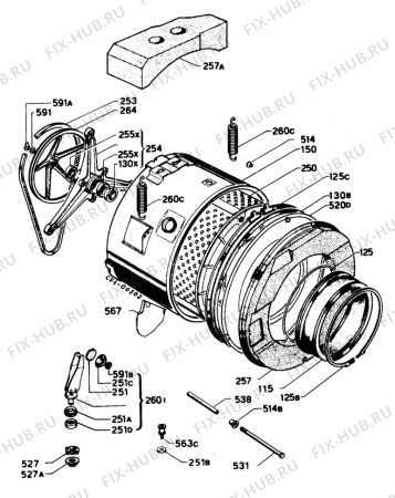 Взрыв-схема стиральной машины Electrolux WH238 - Схема узла W30 Drum C