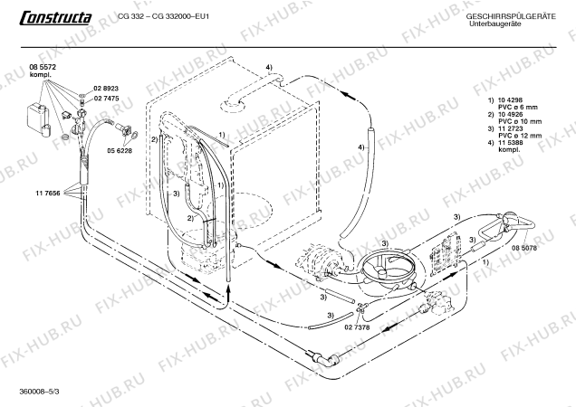 Схема №5 CG332000 CG332 с изображением Панель для посудомоечной машины Bosch 00117698