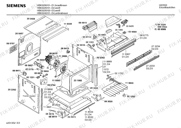 Схема №3 HB63200 с изображением Панель для электропечи Siemens 00273319
