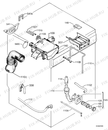 Взрыв-схема стиральной машины Electrolux EWS1258 - Схема узла Hydraulic System 272