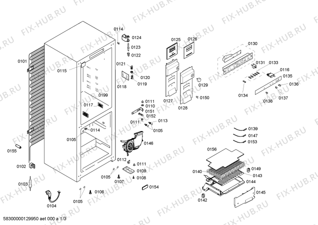 Схема №2 KGN33X40 с изображением Дверь для холодильника Bosch 00246257