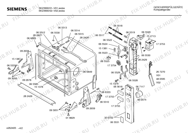 Взрыв-схема посудомоечной машины Siemens SK23900, Compact 300 - Схема узла 02