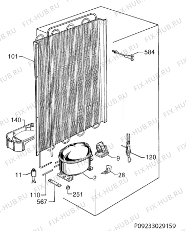 Взрыв-схема холодильника Aeg Electrolux S52900KSX0 - Схема узла Cooling system 017