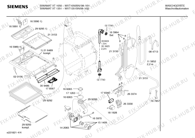 Схема №4 WXT1351SN SIWAMAT XT1351 с изображением Панель управления для стиралки Siemens 00365142