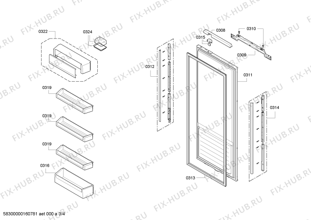 Схема №3 K8125X0 с изображением Крепеж для холодильника Bosch 00617421