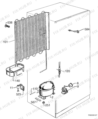 Взрыв-схема холодильника Aeg OEKO S.2149-6DT - Схема узла Cooling system 017
