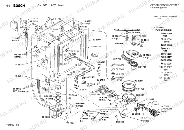 Схема №4 SMI5030 с изображением Переключатель для посудомоечной машины Bosch 00151630