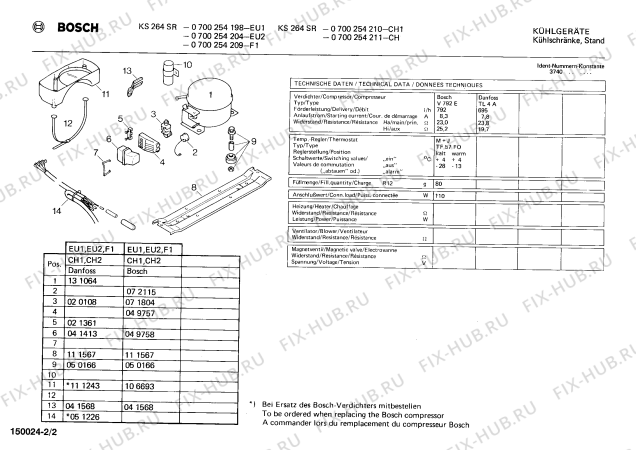 Взрыв-схема холодильника Bosch 0700254210 KS264SR - Схема узла 02