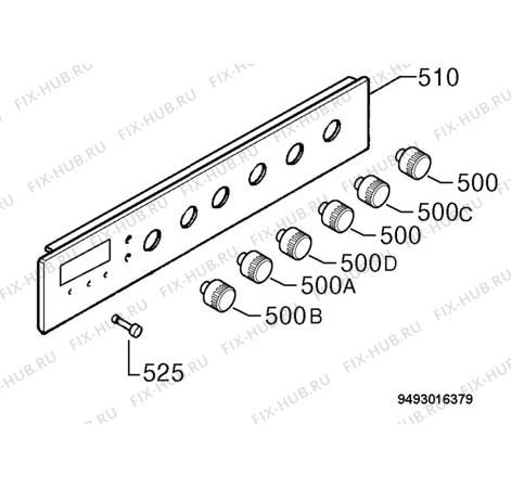 Взрыв-схема плиты (духовки) Privileg 621421_60030 - Схема узла Command panel 037