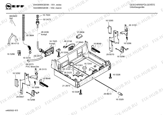 Схема №6 S4430W0GB с изображением Панель управления для посудомойки Bosch 00355542