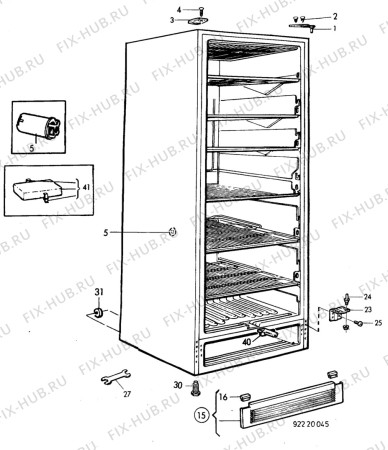 Взрыв-схема холодильника Electrolux TF1118G - Схема узла C10 Cabinet