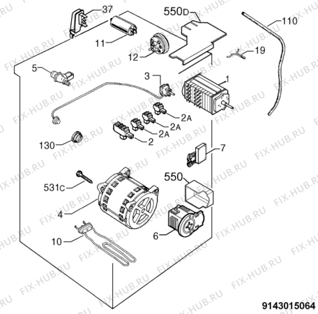 Взрыв-схема стиральной машины Rex RL500 - Схема узла Electrical equipment 268