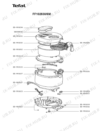 Схема №1 FF103431/6M с изображением Запчасть для тостера (фритюрницы) Tefal SS-991514