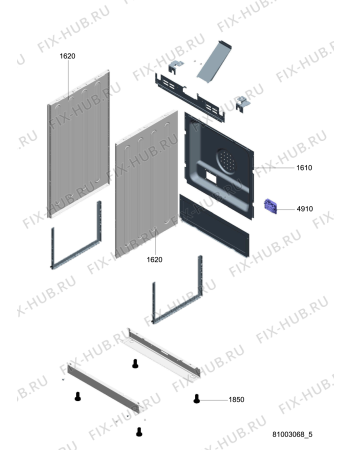 Схема №4 ACM 991 IX с изображением Дверца для плиты (духовки) Whirlpool 482000000050