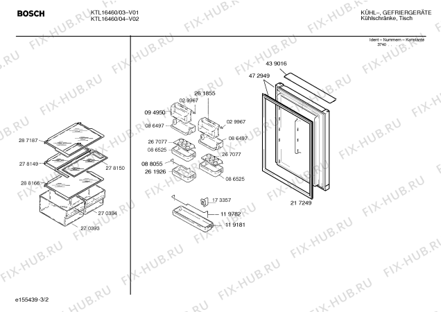 Схема №3 KTL16460 с изображением Дверь для холодильника Bosch 00472949