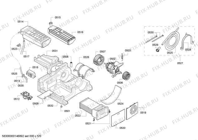 Схема №3 WT46E1M1CH с изображением Вкладыш для электросушки Siemens 00615435