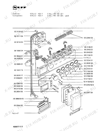 Взрыв-схема плиты (духовки) Neff 195304696 1078.41HWS-7 - Схема узла 07