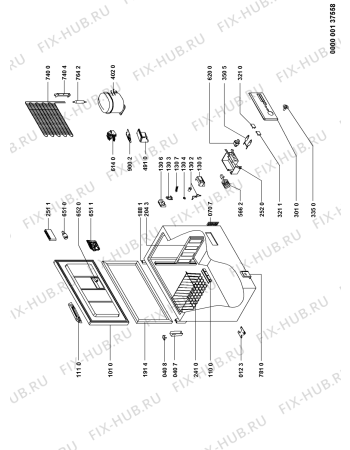 Схема №1 RCNAA 33 P  53922 с изображением Холдер для холодильника Whirlpool 480132100415