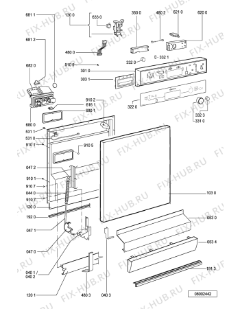 Схема №2 GSFK 1482 WS с изображением Обшивка для посудомойки Whirlpool 481245372084