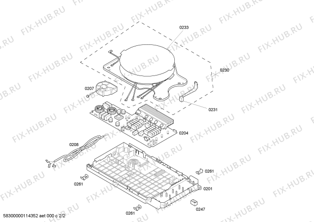 Взрыв-схема плиты (духовки) Siemens EH545502E - Схема узла 02
