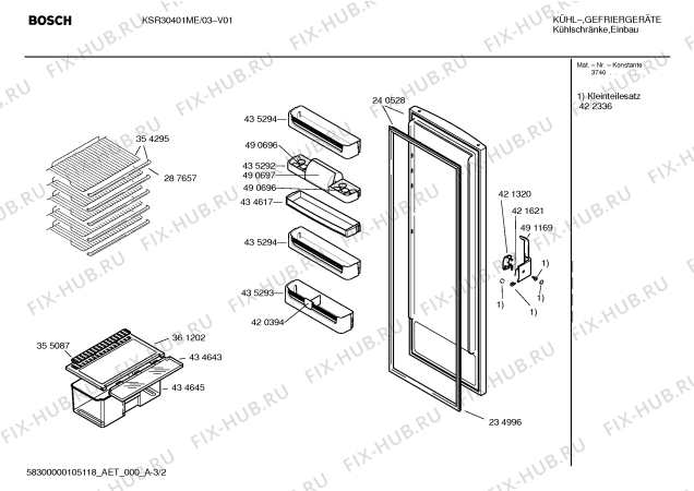 Взрыв-схема холодильника Bosch KSR30401ME - Схема узла 02