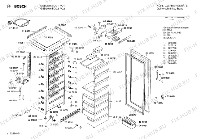 Схема №2 GSD3630K GSD3630 с изображением Крышка для холодильника Bosch 00117639