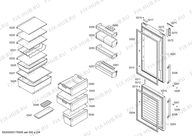 Схема №4 KG39NXW30 с изображением Вентиляционный канал для холодильной камеры Siemens 00744485
