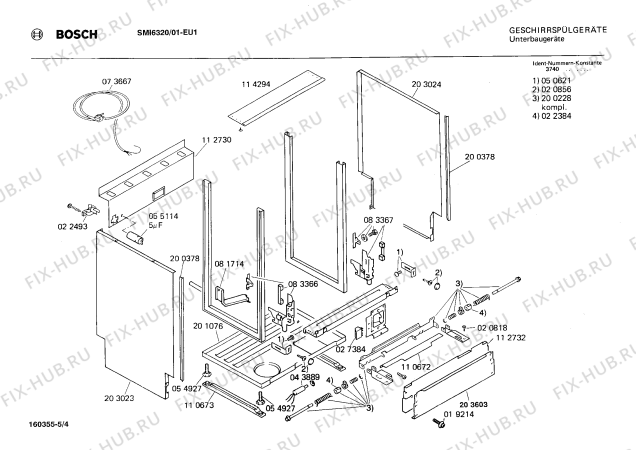 Схема №3 0730301599 SMI63205 с изображением Панель для электропосудомоечной машины Bosch 00117670