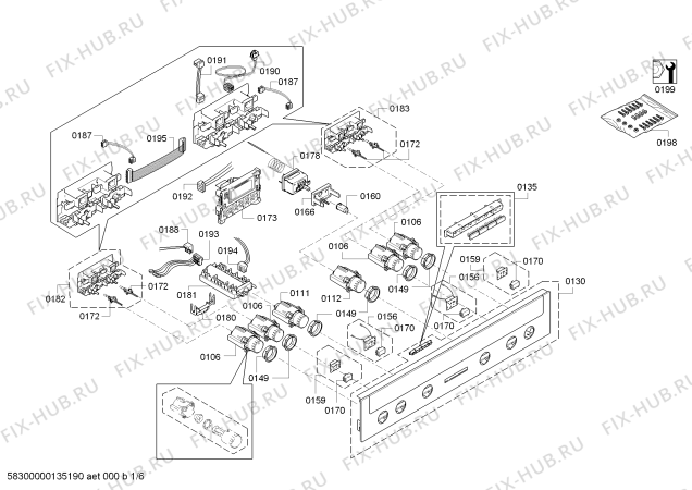 Схема №6 HE33AU440 с изображением Панель управления для плиты (духовки) Siemens 00672286