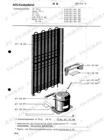 Взрыв-схема холодильника Aeg SANTO 175 L - Схема узла Section3