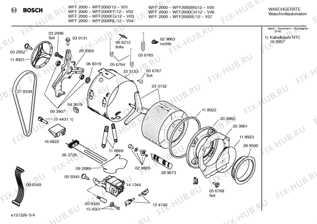 Схема №5 WFF2000FF WFF2000 с изображением Панель управления для стиралки Bosch 00299033