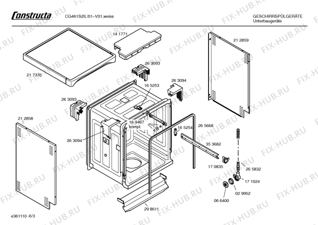Схема №6 CG461S2IL CG461S2 с изображением Инструкция по эксплуатации для посудомойки Bosch 00581461
