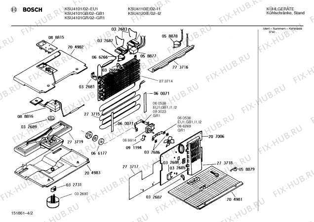 Взрыв-схема холодильника Bosch KSU4101GR - Схема узла 02