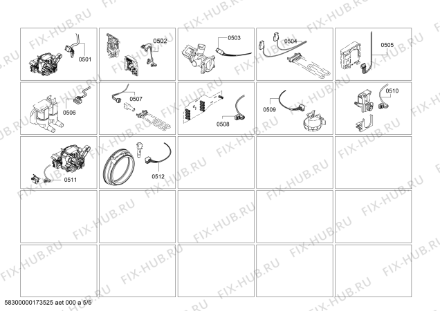 Схема №5 WLM204C00W BOSCH Avantixx 6.2kg с изображением Кабель для стиралки Siemens 00753096