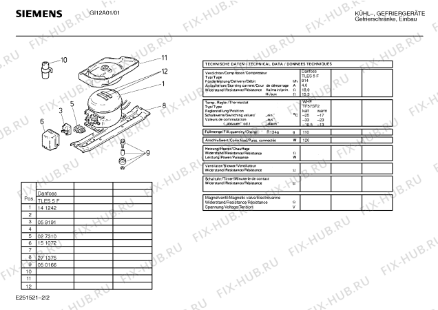 Взрыв-схема холодильника Siemens GI12A01 - Схема узла 02