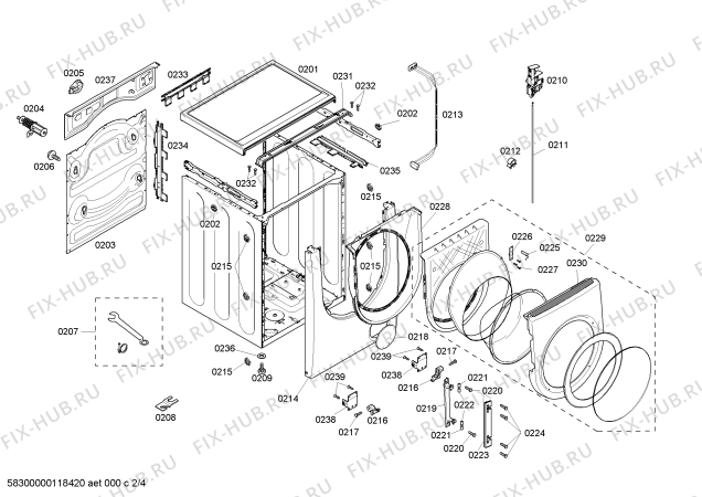 Схема №4 WFMC1001UC Nexxt 100 Series с изображением Модуль управления для стиралки Bosch 00660864