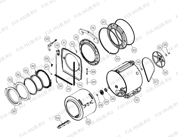 Взрыв-схема стиральной машины Gorenje PW5 valve no door BE   -Stainless (900003551, WMC55BE) - Схема узла 03