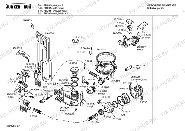 Схема №6 S44JRB2 с изображением Переключатель для электропосудомоечной машины Bosch 00172620