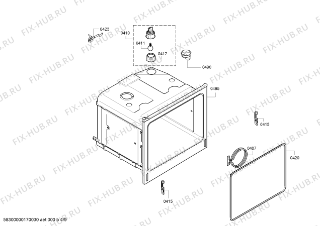 Схема №9 HBM13B261B с изображением Панель управления для духового шкафа Bosch 00675570