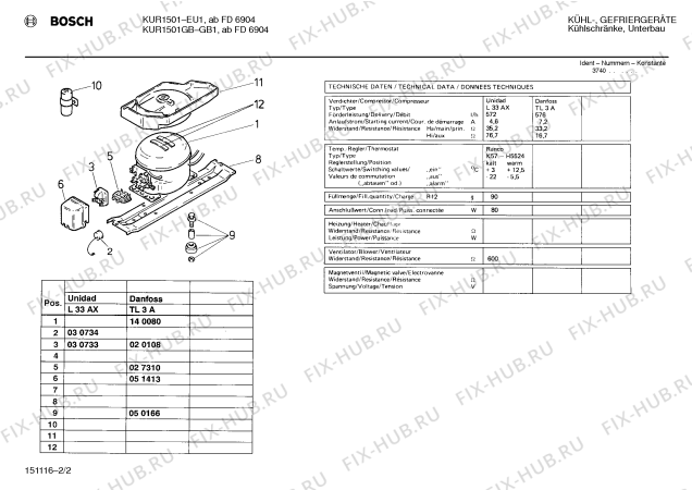 Схема №2 GUL1201 с изображением Инструкция по установке/монтажу для холодильной камеры Siemens 00516192