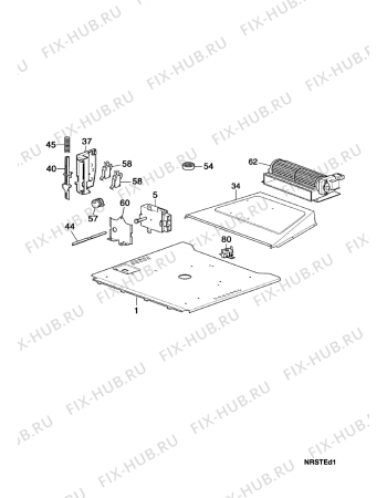 Взрыв-схема плиты (духовки) Arthur Martin CV6490W1   VITRO M.P - Схема узла Ventilation