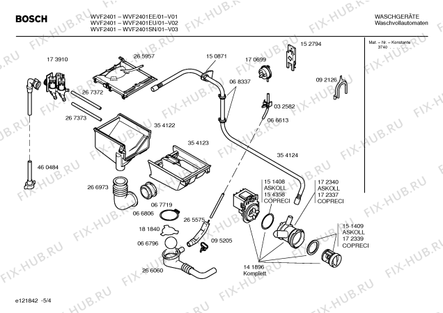 Схема №5 WVF2401EU Bosch WVF 2401 с изображением Инструкция по эксплуатации для стиралки Bosch 00527431