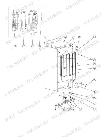 Взрыв-схема холодильника Hotpoint-Ariston RMBHA1200XF (F054027) - Схема узла